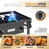 ROVSUN 3 Burner Portable Gas Stove with Side Shelves & Bag, 225000 BTU Outdoor Propane Burner with Regulator, Camping Cooker for Cooking Home Brewing - 3 of 4