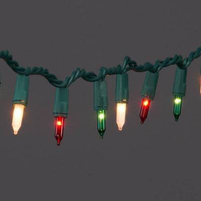Tupkee 100-Count Incandescent Christmas String Lights – Mini Red, Green & Clear Warm Bulbs