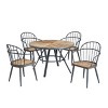 5-Piece Dining Set,Dining Set With Metal Legs,Dining Table Set For 4,Dining Set Of 4 Chairs,Indoor Dining Set For Dining Room-Cuddlewood - 3 of 4
