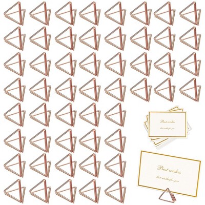 100pcs Place Card Holders Triangle Shape Table Number Holder with 20 Greeting Card for Wedding Party