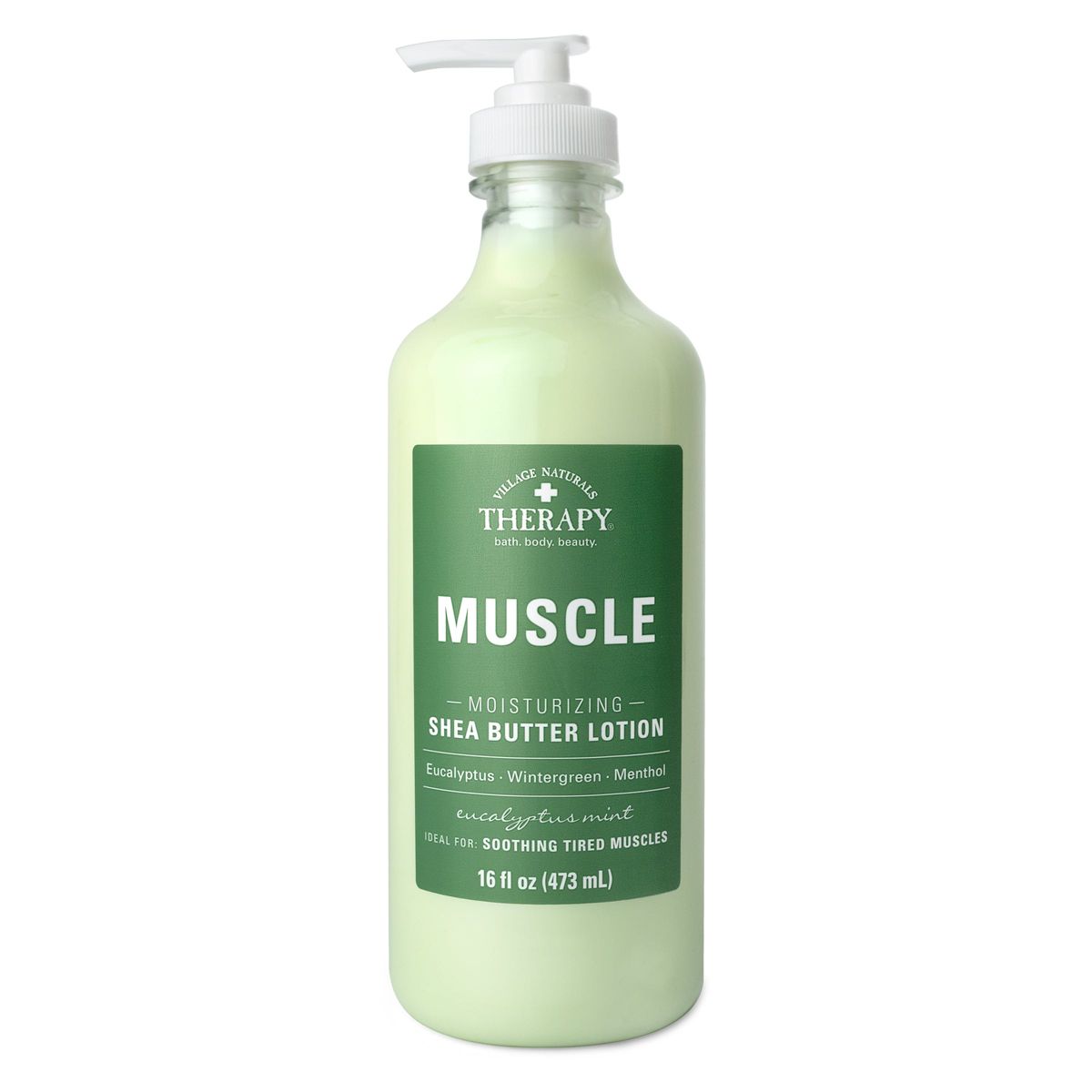 Village Naturals Therapy Muscle Moisturizing Shea Butter Lotion, Eucalyptus Mint Scent