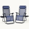 JIONJOY Folding Zero Gravity Metal Steel Outdoor Patio Sling Chaise Lounge Chair with Headrest (Set of 2) - 2 of 4