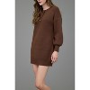 August Sky Women's Half Button Long Sleeve Mini Sweater Dress - 3 of 4