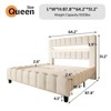 Bed Frame with LED Lights, Upholstered Platform Bed Frame with 51.2" Storage Headboard - 3 of 4