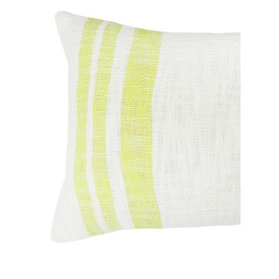 Morgan Citron Yellow Striped Cotton Throw Pillow