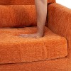 PAGED Modern Accent Chair, Teddy Fabric Arm Chair with High Back and Wooden Legs, Comfy Reading Chair for Bedroom, Living Room Furniture - 2 of 4