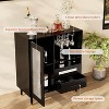 Modern Wine Bar Cabinet &Coffee Bar Cabinet with Storage,Storage Sideboard with Tempered Glass Door & Drawers for Home, Dining Room, Living Room - 3 of 4