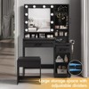 Makeup Vanity Desk with Mirror, Outlet, Jewelry Cabinet & Stool, 3 Lighting Colors - 3 of 4