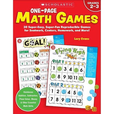 One-Page Math Games - by  Lory Evans (Paperback)