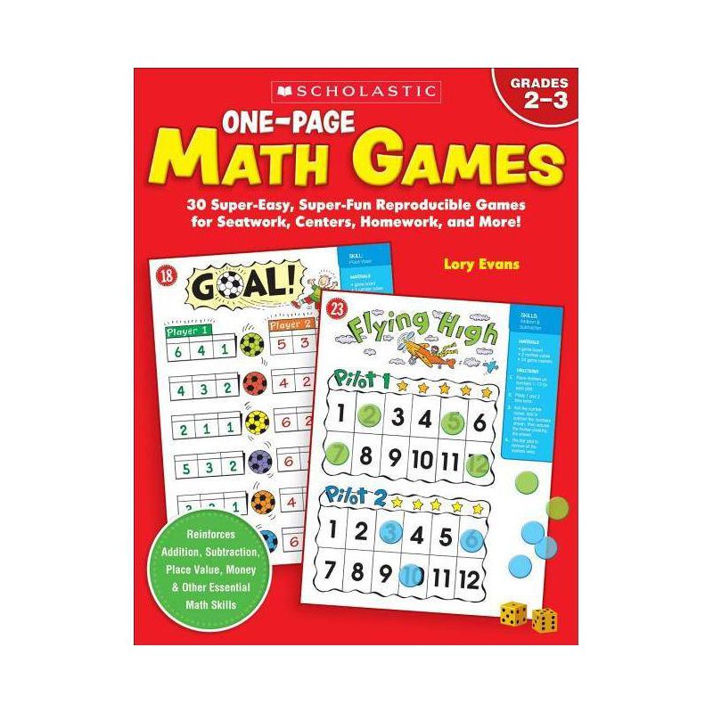 One-Page Math Games - by  Lory Evans (Paperback), 1 of 2