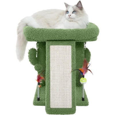 Cat Tree Tower with Cat Scratching Post for Indoor Cats, Activity Centre Climbing Tree with Scratching Board and Playful Toy Balls