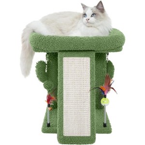 Cat Tree Tower with Cat Scratching Post for Indoor Cats, Activity Centre Climbing Tree with Scratching Board and Playful Toy Balls - 1 of 4