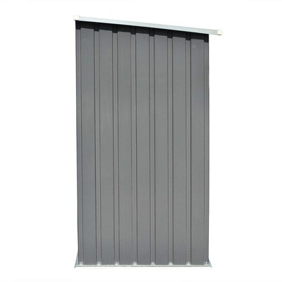 Gray Galvanized Steel Log Storage Shed with Sloping Roof