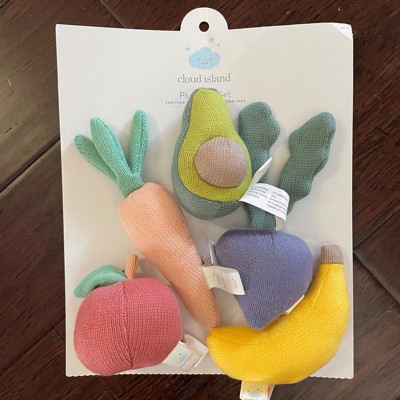 Plush Veggie Basket Play Set with Interactive Stuffed Vegetable Toys –  Lambs & Ivy