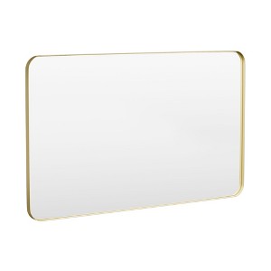 Tempered Glass Rounded Rectangle Framed Wall-Mounted Bathroom Vanity Mirror - 1 of 1