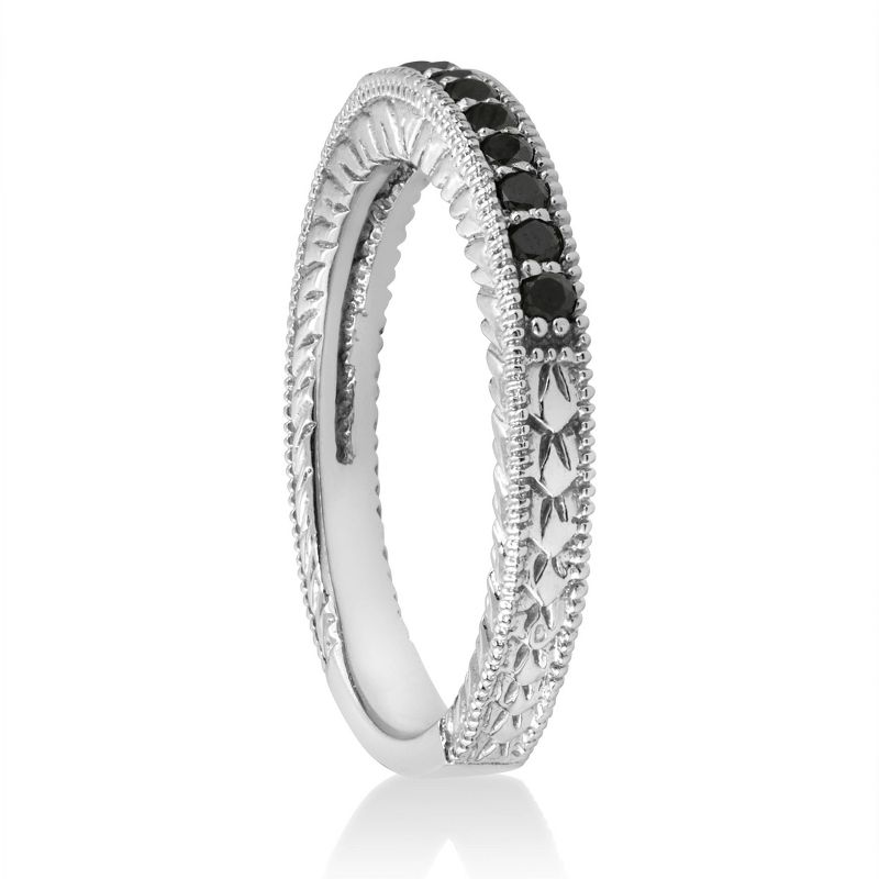 Pompeii3 1/6ct Black Diamond Wedding Anniversary Vintage Ring, 3 of 5