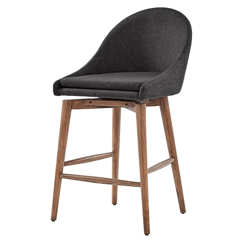Set of 2 24" Conrad Walnut Danish Modern Swivel Counter Chair - Inspire Q, 1 of 7