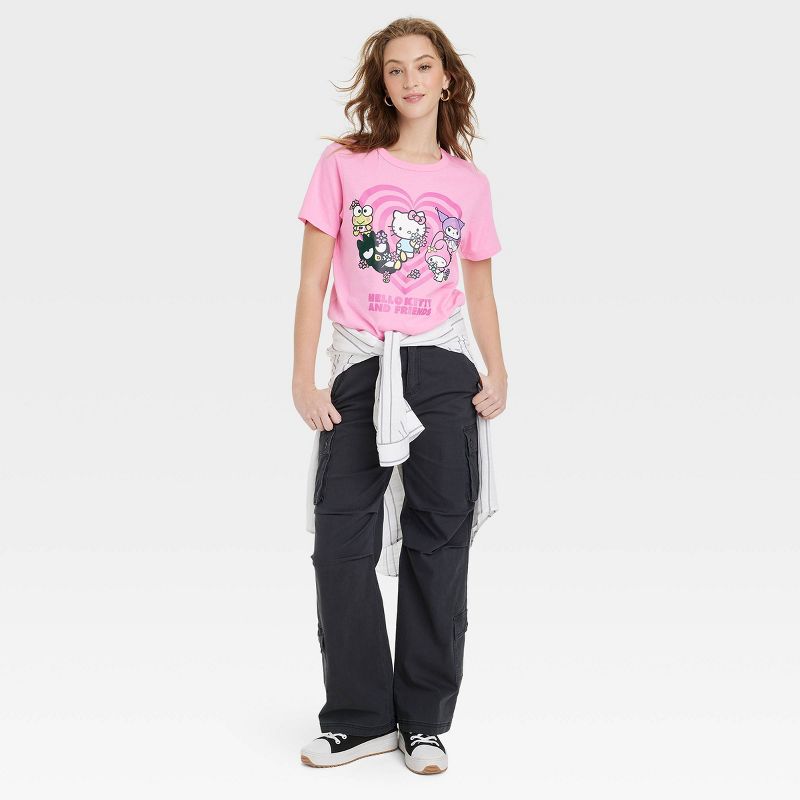 Women's Hello Kitty and Friends Heart Short Sleeve Graphic T-Shirt - Pink, 3 of 6