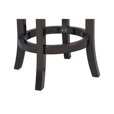 Cordova 24-Inch Black Swivel Backless Stool with Faux Leather Seat
