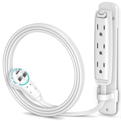 Maximm 360 Degree Rotating Flat Extension Cord Multi 3 Outlet Power Cord with Mounting Bracket, Grounded 16 AWG UL Certified