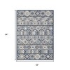 Blue And Gray Abstract Stain Resistant Indoor Outdoor Area Rug - 3 of 4
