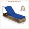 Gymax Chaise Lounge Chair w/ Adjustable Backrest Cushion & Storage Outdoor - 3 of 4