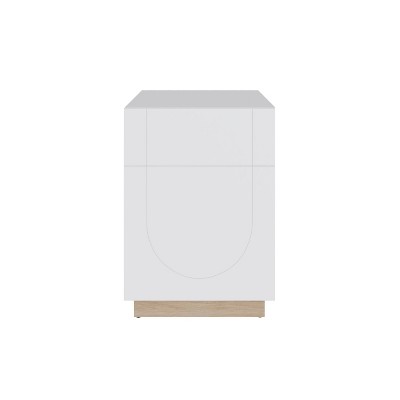 Nexera Nauraa Side Table White: Modern Rectangle Accent Table, Wood Composite, 22.15" Height