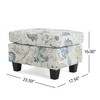 Kumasinova Contemporary Upholstered Ottoman with Birch Wood Legs, 24" Foot Stool, Versatile Ottoman Bench, Entryway Padded Footstool, End of Bed Bench - 2 of 4