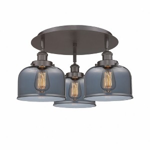 Bell - 3 Light Flush Mount In Art Deco Style-9.25 Inches Tall and 19.75 Inches Wide - 1 of 1