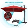 Pellebant Luxury 10'x 13'  Patio Cantilever Offset Umbrella UV30+ Outdoor Shade Canopywith 360-degree Rotation  5 Heights Adjustable - 4 of 4