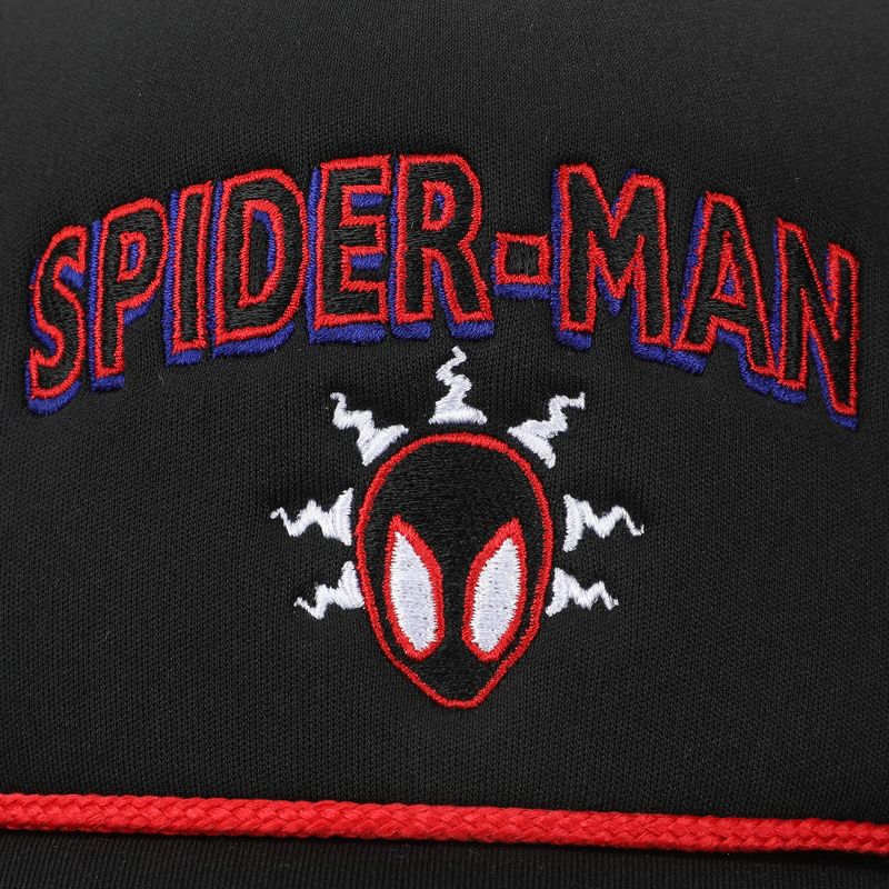 Spider-Man Into The Spider-Verse Miles Morales Spidey Sense Adult Black Trucker Hat, 3 of 7