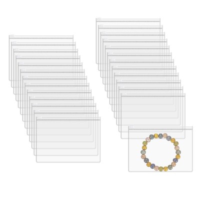 Unique Bargains Necklace Ring Earring Storage Self-Seal Transparent PVC Jewelry Bags 25 Pcs