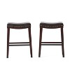 Modern Upholstered Backless Saddle Kitchen Stool,Set of 2-Christopher Knight Home - 2 of 4