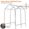 Heavy Duty Outdoor Storage Shed - Roll-Up Zipper Door, Waterproof Tent Shelter for Motorcycle, Bike, Car, Garden Tools, Grey - 4 of 4