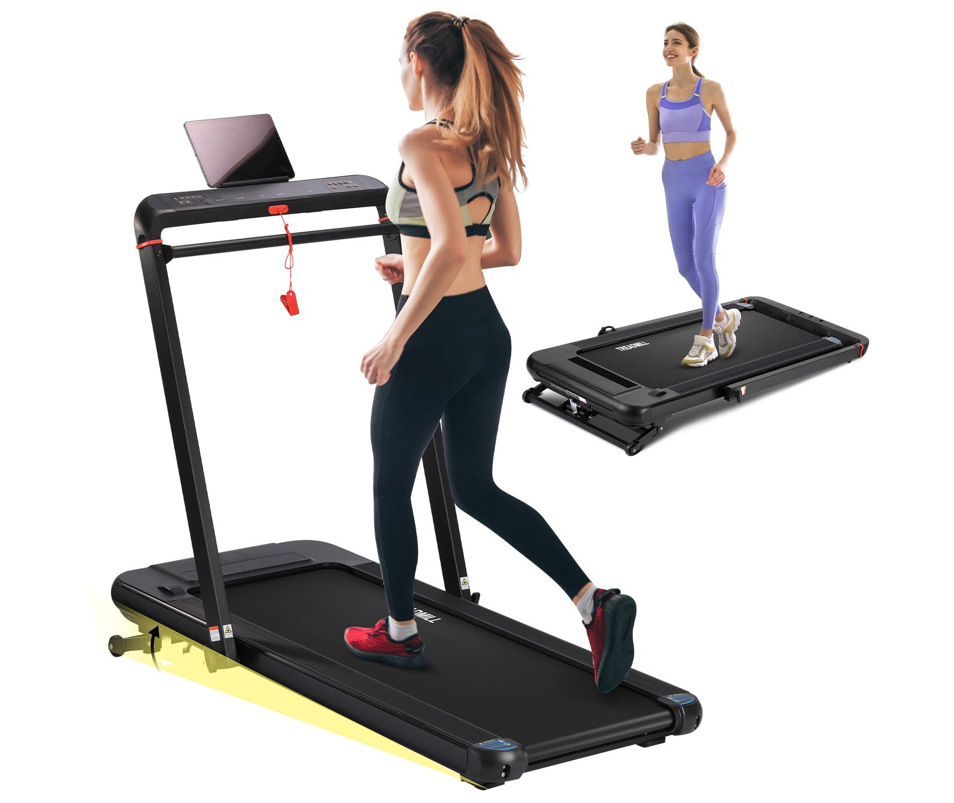 2-in-1 Walking Pad with 15% Auto Incline and Handle Bar,LED Display,Foldable Treadmill,7.5 MPH Max,2.5HP Portable Walking Treadmill for Home