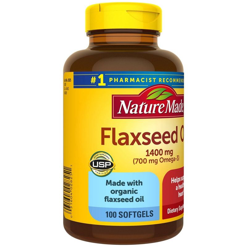 Nature Made Flaxseed Oil 1400 mg Softgels - 100ct, 5 of 9