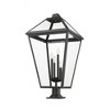 Talbot Outdoor Pendant Light - Black Steel, 4 Bulbs, Dimmable, Wet Rated, 19.5" x 36.75" - 3 of 4