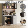 Homhougo 71" Tall Kitchen Cabinet with Adjustable Shelves, Microwave Stand & Storage Hutch, Corner Pantry Cabinet, Grey - 4 of 4