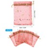 Unique Bargains Moon Star Printed Drawstring Mini Gift Candy Christmas Organza Bags 100 Pcs - 2 of 4