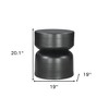 HomeRoots 20" Black Iron Round Drum End Table - 3 of 4