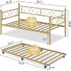 Twin Metal Daybed with Trundle, Sofa Bed Frame, Durable and Heavy Duty Metal Slats, Noise Free,Space-Saving, Living Room, Bedroom, Guest Room - 2 of 4
