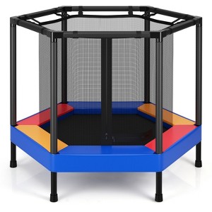 Infans 48" Hexagonal Kids Trampoline Recreational Bounce Jumper W/Foam Padded Handrails - 1 of 4