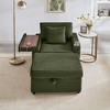 GDFStudio Tenley Modern Chenille Accent Chair with Storage Ottoman, Cup Holder and Convertible Armrest Table - 2 of 4
