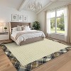Washable Modern Bordered Plaid Rug Non Slip Low Pile Rug Soft Throw Floor Cover Foldable Indoor Carpet for Living Room Bedroom Playroom Nursery - 4 of 4