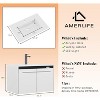 High Gloss Single Sink Wall Mounted Bathroom Storage Vanity Cabinet with Metal Handles - 2 of 4