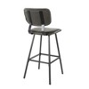 Fixed Bar Height Metal Contemporary Barstool with Faux Leather Upholstery and Zig-Zag Stitching, Set of 2 for Kitchen or Home Bar - 4 of 4