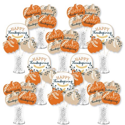 Big Dot of Happiness Happy Thanksgiving - Fall Harvest Party Centerpiece Sticks - Showstopper Table Toppers - 35 Pieces