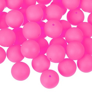 Unique Bargains Round Loose Silicone Beads for DIY Keychain Jewelry Making 50 Pcs - 1 of 4