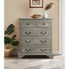 5-Drawer Engineered Wood Farmhouse Dresser with Natural Texture, Vintage Design and Versatile Storage - 2 of 4