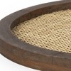 HomeRoots 16" Brown And Natural Solid Wood And Wicker Handmade Round Serving Tray - 4 of 4